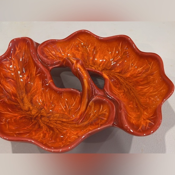 California originals pottery orange glaze relish set - Picture 1 of 6